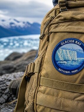 Glacier Bay National Park Patch 3 Inch Embroidered Iron On Travel Badge